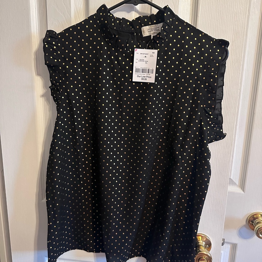 Shannon Ford, petite Large blouse, sleeveless, new with tags.